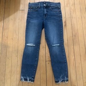 High Ride True Skinny Jean with Distressed Detail